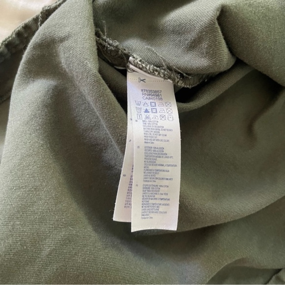 Olive Green Button Down Shacket Chevron Patch - image 6